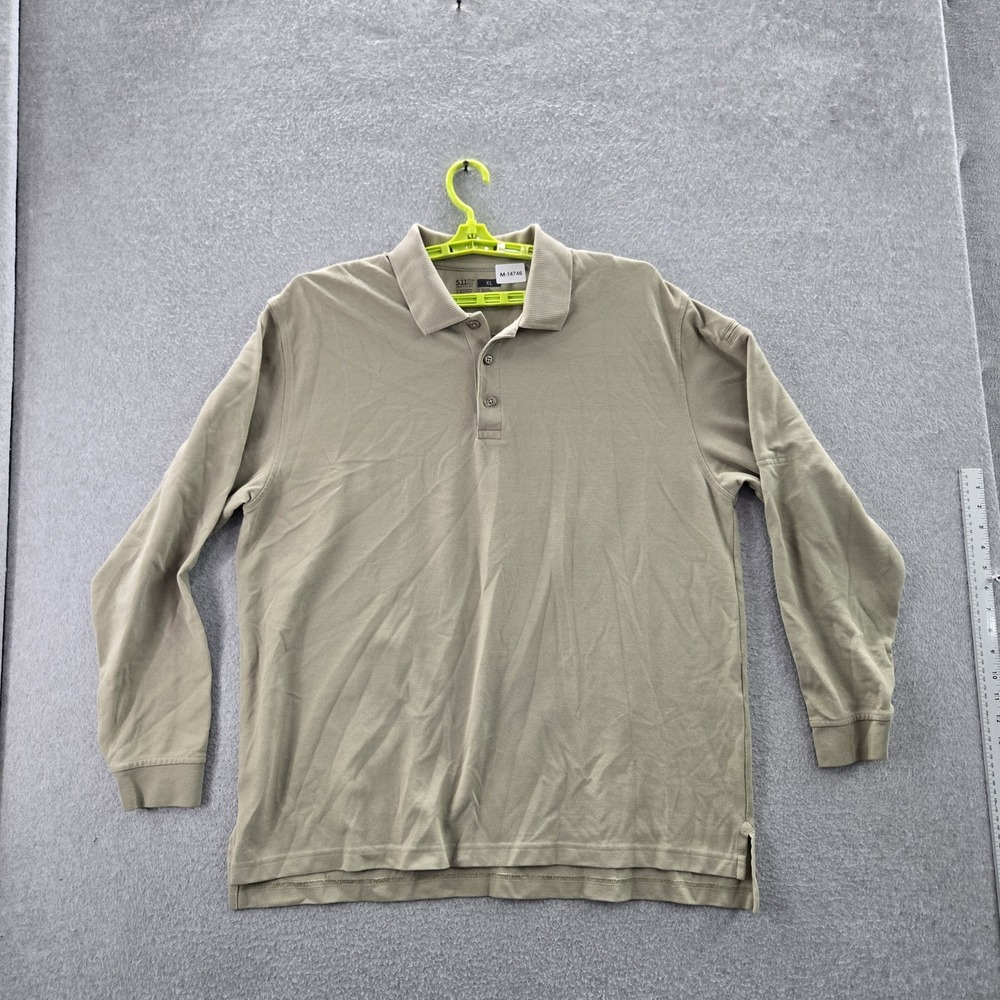 5.11 Tactical Men Polo XL Brown Performance Long Sleeve Workwear